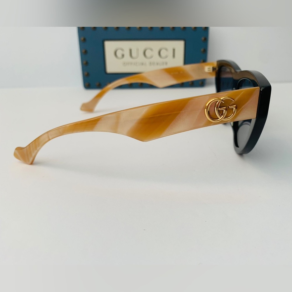 💯 - Authentic New Gucci Blue Cat Eye Ladies Sunglasses GG1333S 004 - Picture 7 of 11
